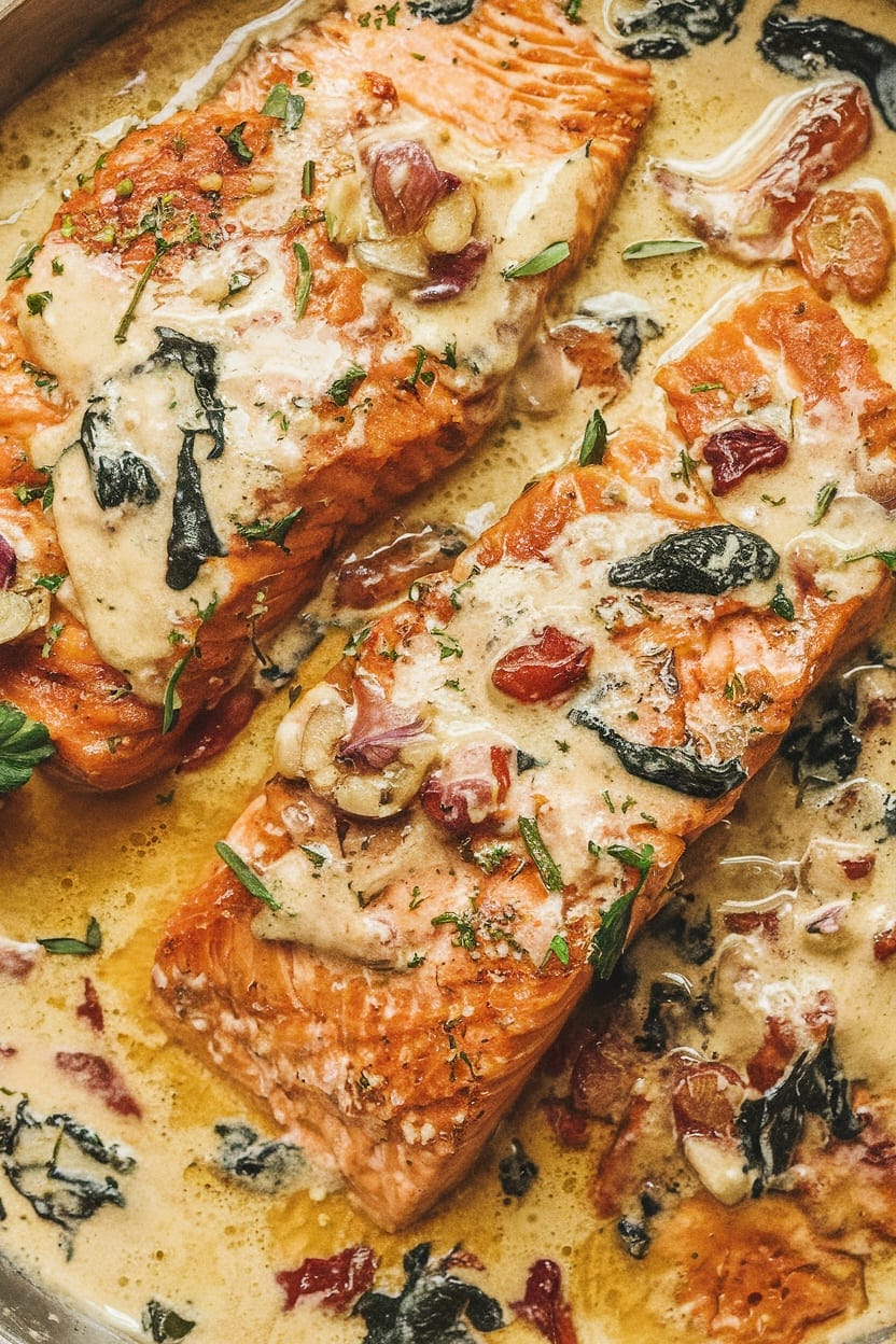 Creamy Garlic Butter Tuscan Salmon
