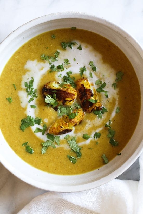 Turmeric Roasted Cauliflower Soup Recipe
