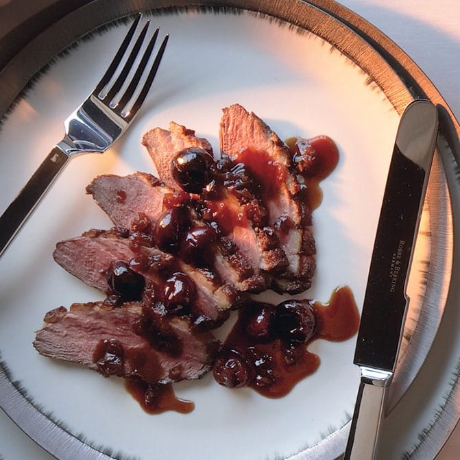 Roasted Duck Breast with Cherry Sauce Recipe