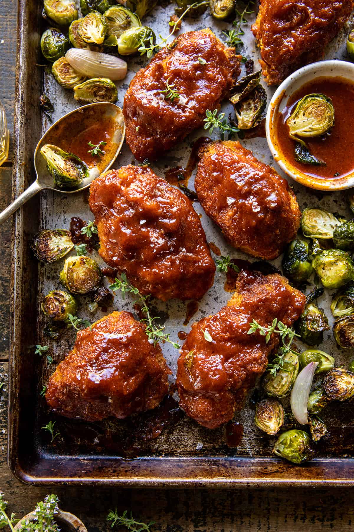 Dijon Mustard Chicken with Brussels Sprouts Recipe