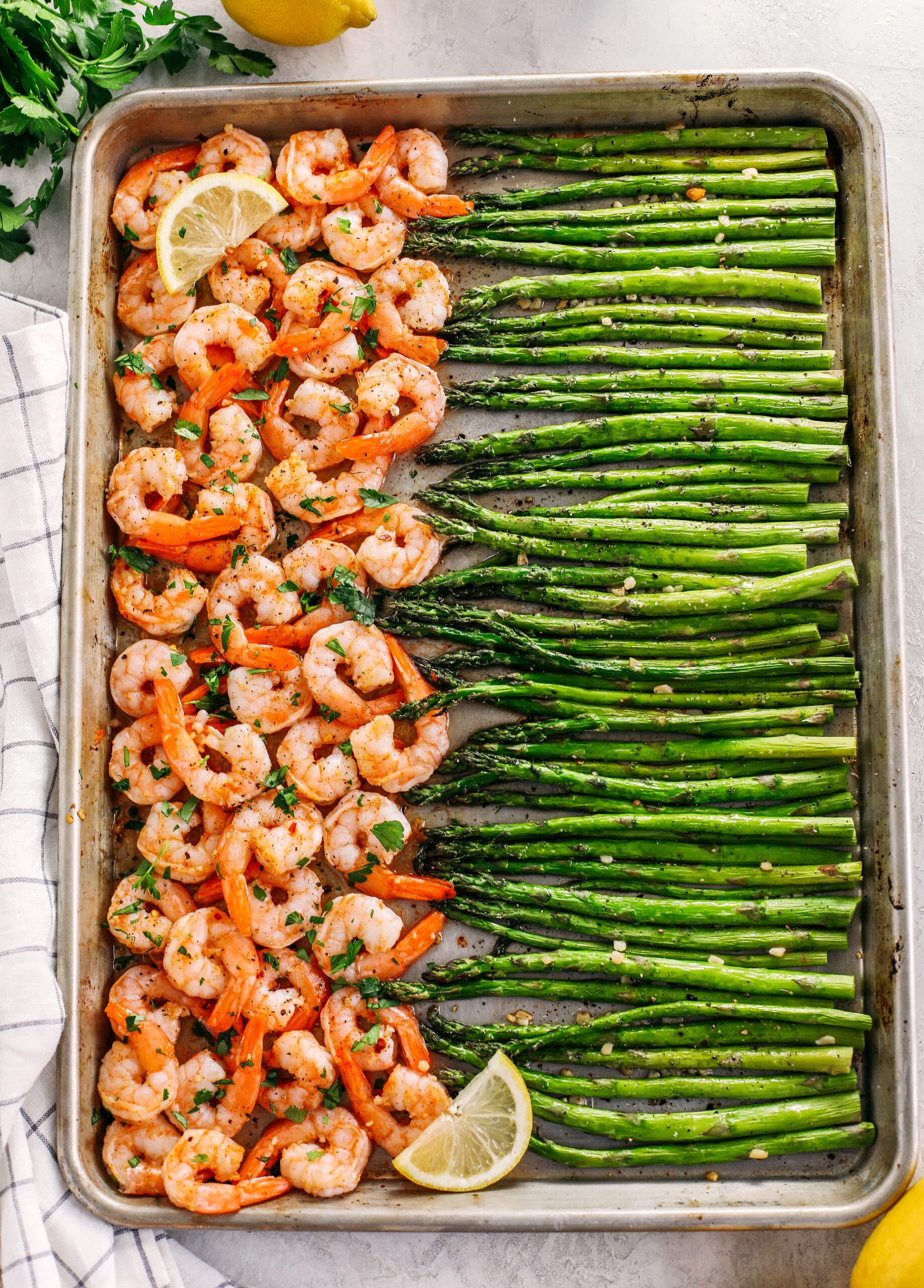 Roasted Lemon Garlic Shrimp and Asparagus Recipe