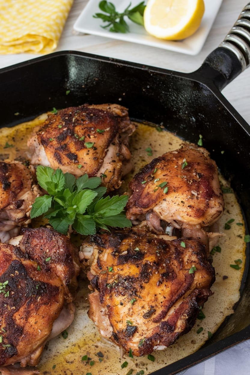 Easy Skillet Chicken Thighs