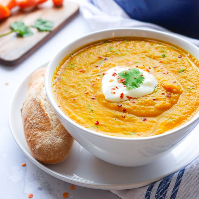 Spiced Carrot & Lentil Soup Recipe