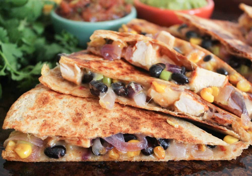 Chicken Quesadilla with Black Beans and Corn Recipe