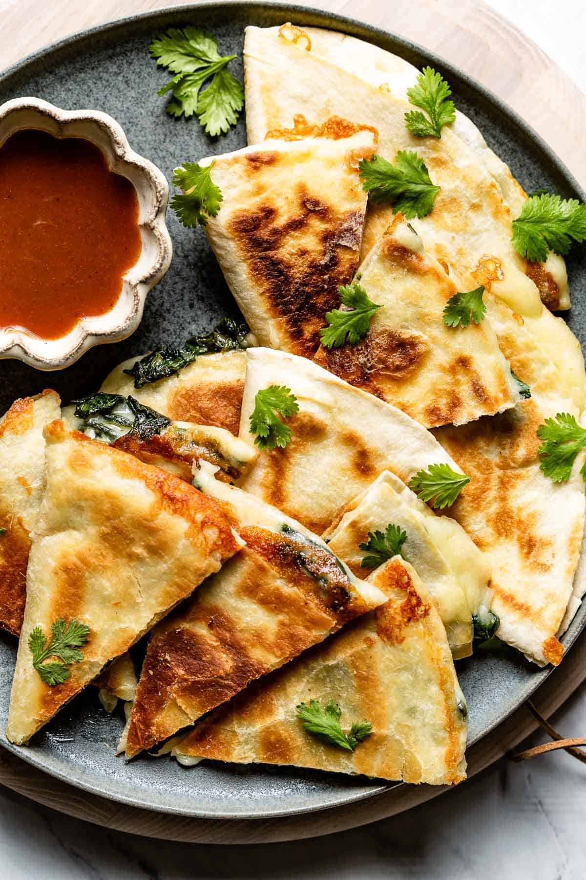 Spinach and Cheese Quesadillas Recipe
