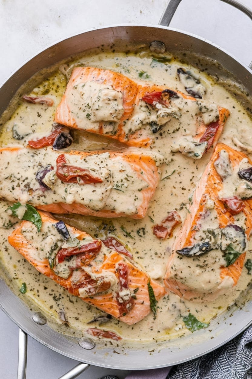 Creamy Garlic Butter Tuscan Salmon