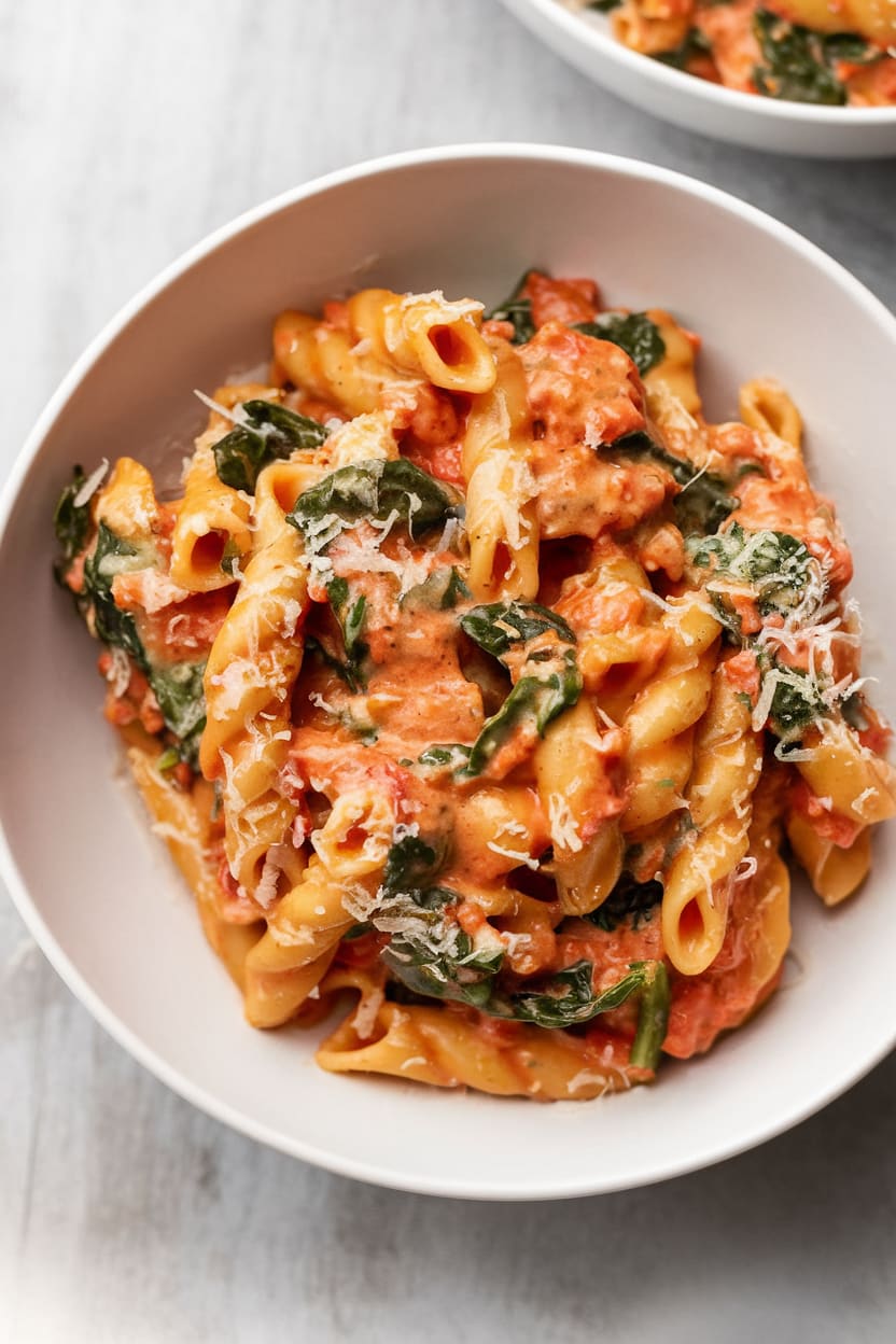 Creamy Tomato Spinach Pasta