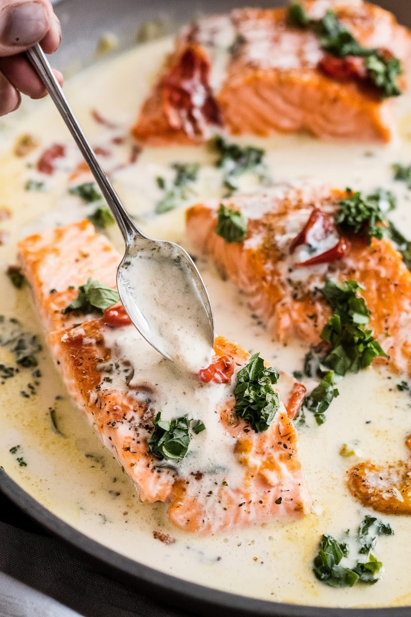 Creamy Garlic Butter Tuscan Salmon
