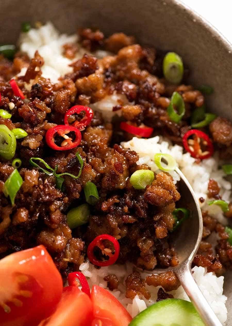 Caramelized Pork Rice Bowl Recipe