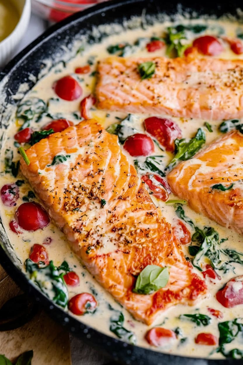 Creamy Garlic Butter Tuscan Salmon