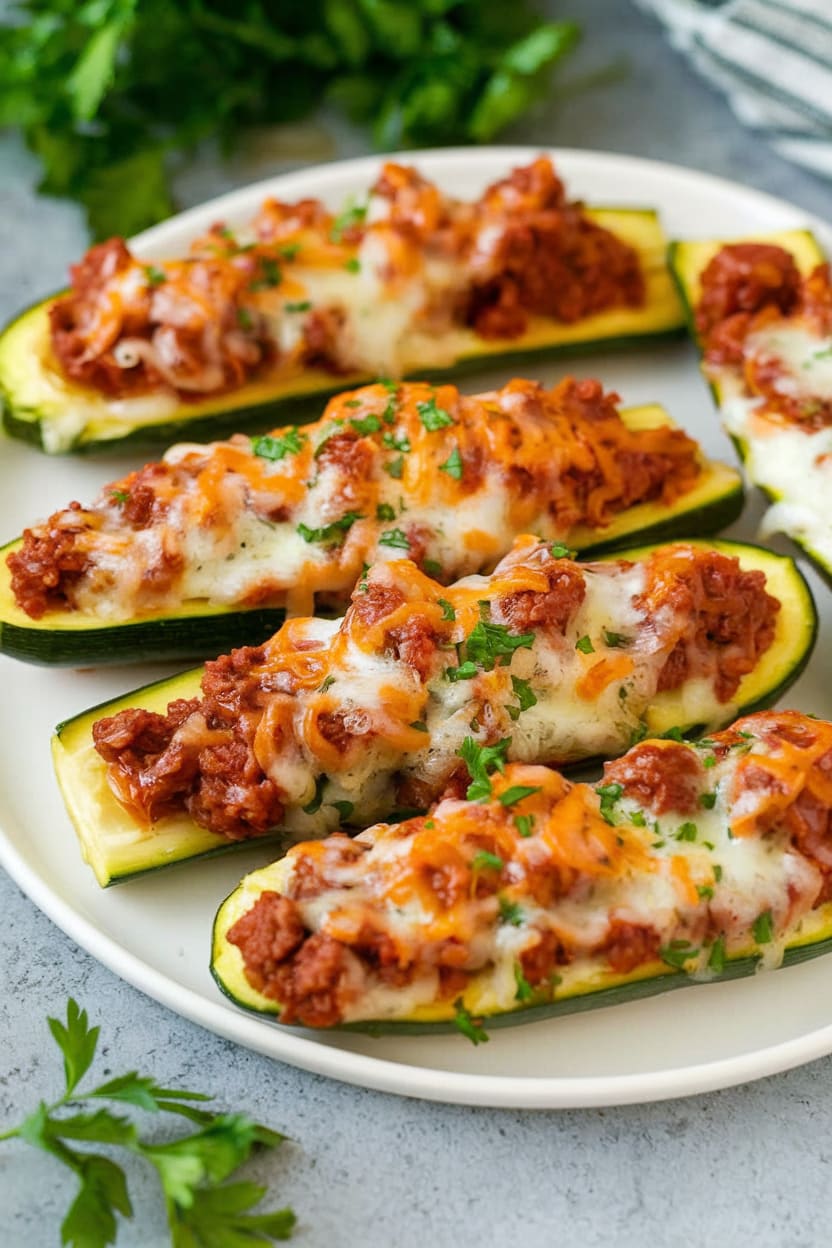 Cheesy Stuffed Zucchini Boats