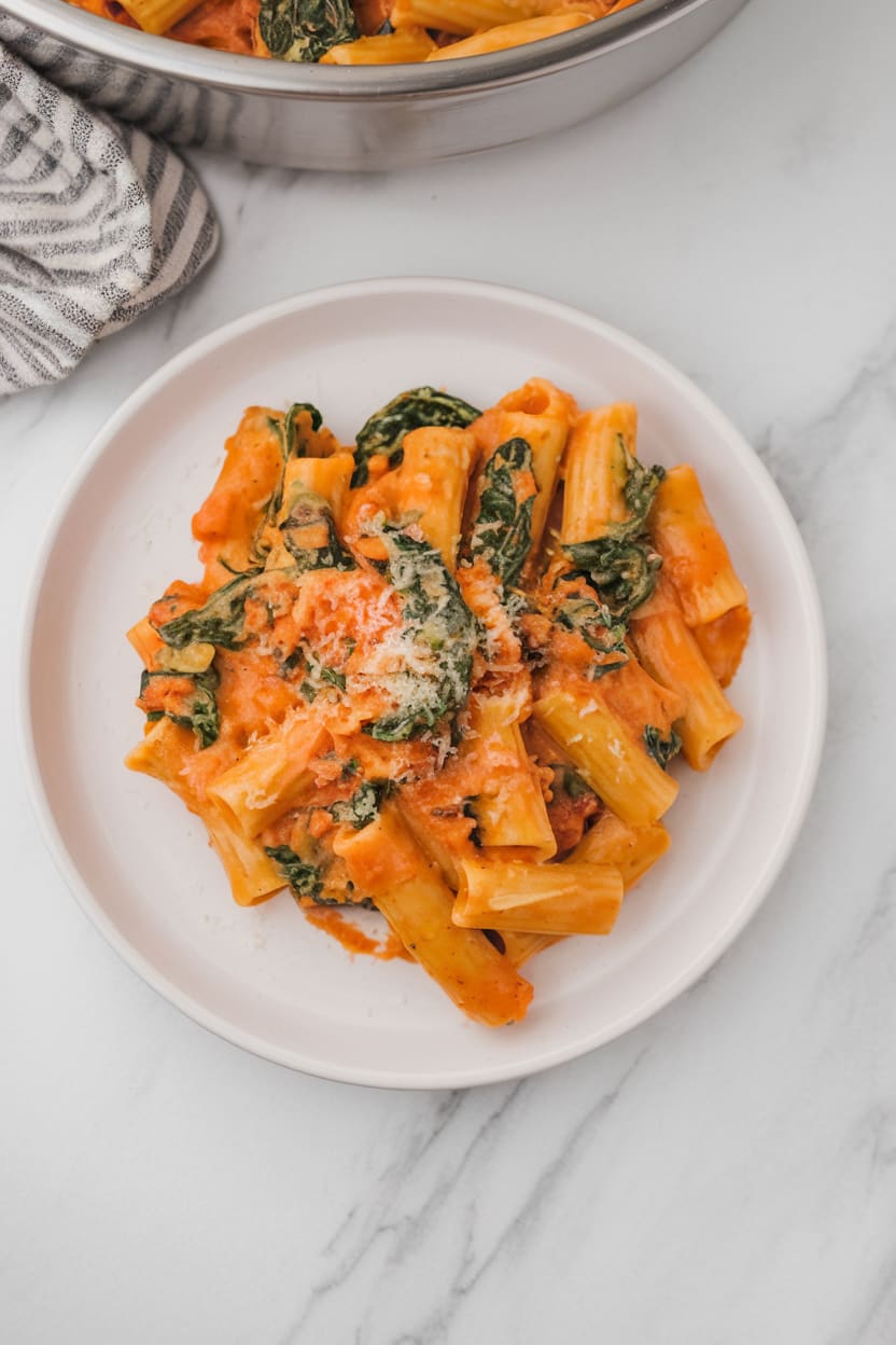 Creamy Tomato Spinach Pasta