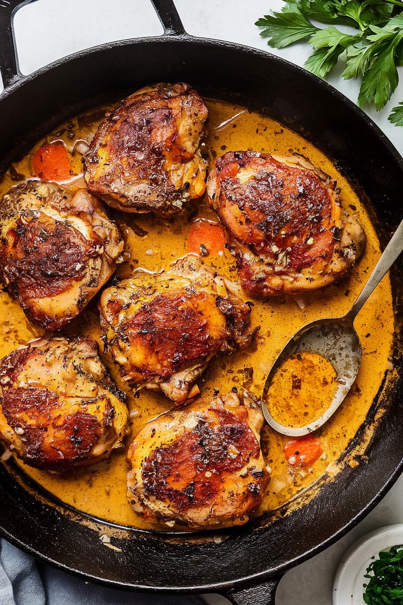Easy Skillet Chicken Thighs