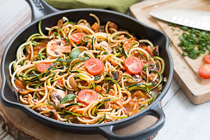 Zucchini Noodles with Tomato Sauce Recipe