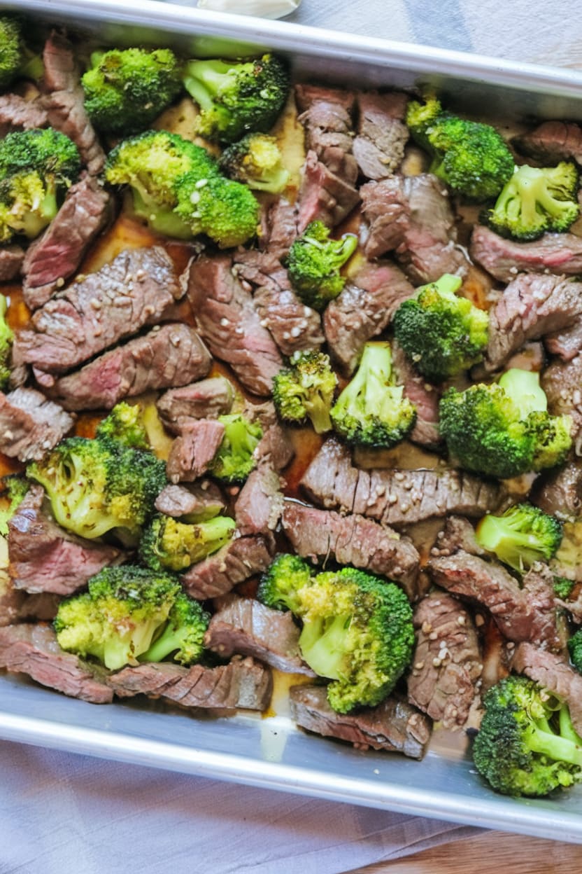 15 Minute Sheet Pan Beef and Broccoli