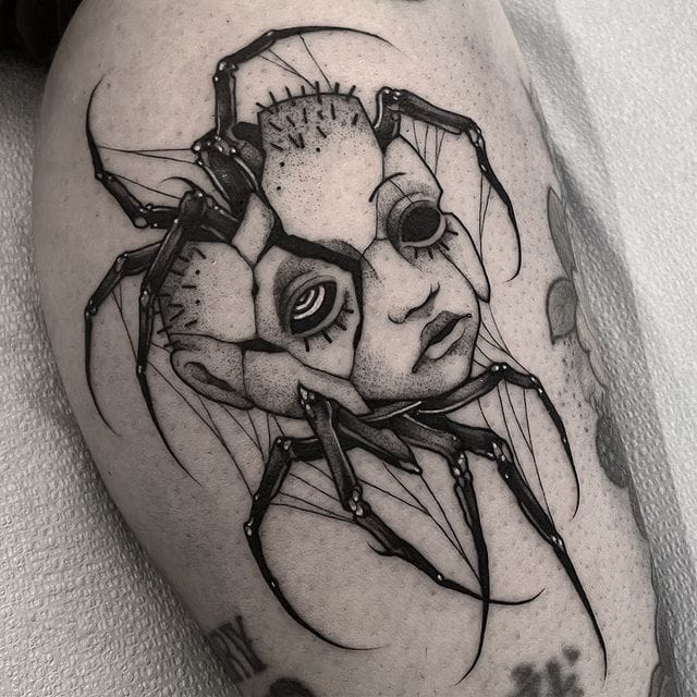 gothic spider tattoo