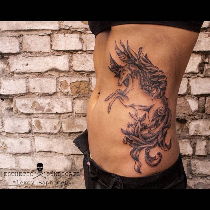 side profile pegasus tattoo