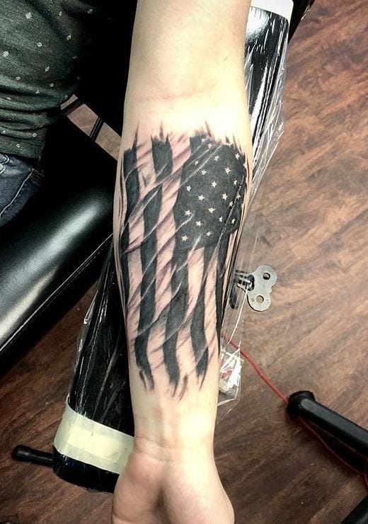 patriotic flag tattoo