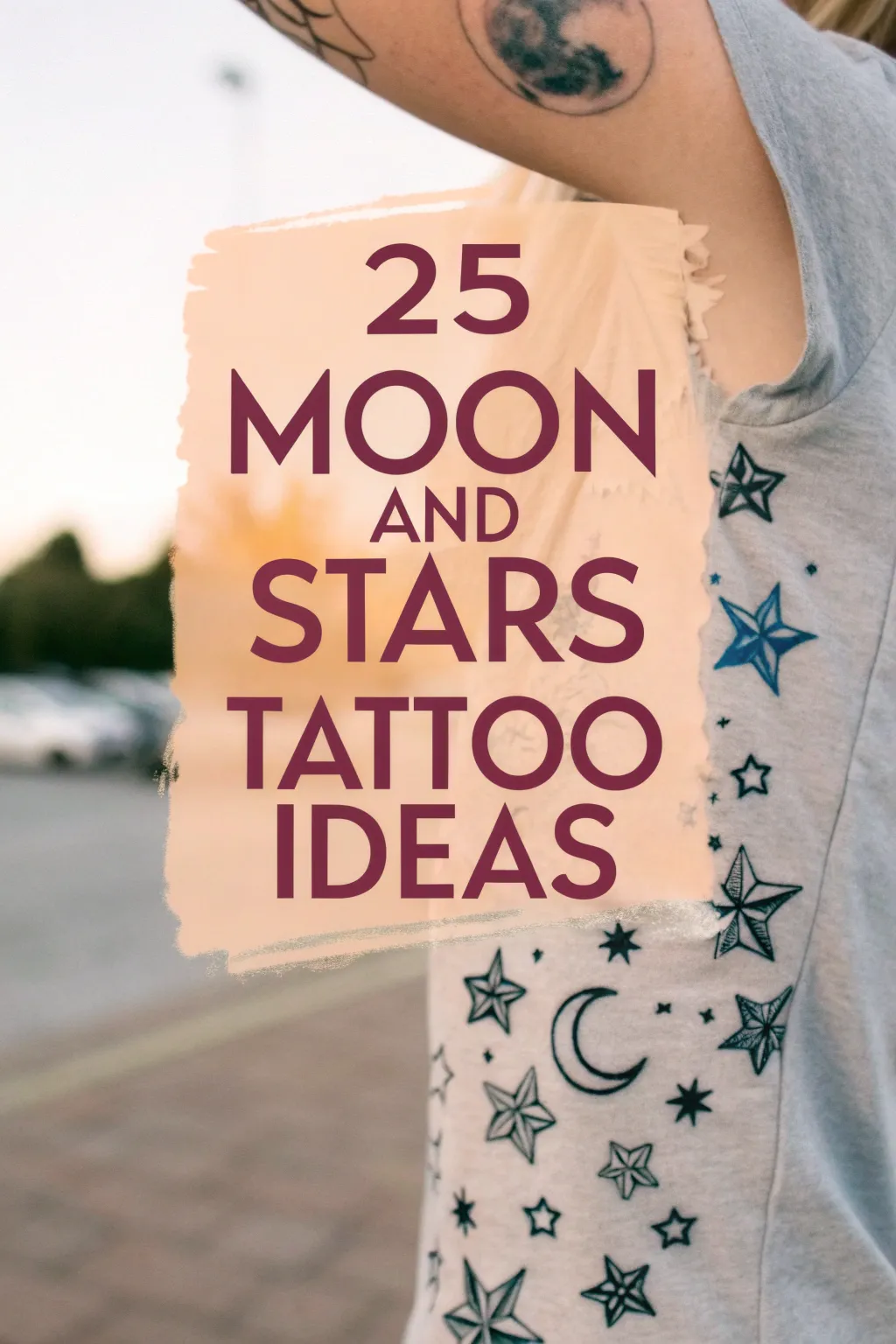 25 moon and stars tattoo ideas