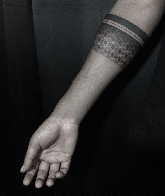 dotwork armband tattoo