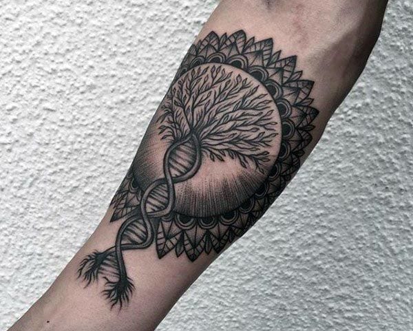 men's inner tree of life tattoo