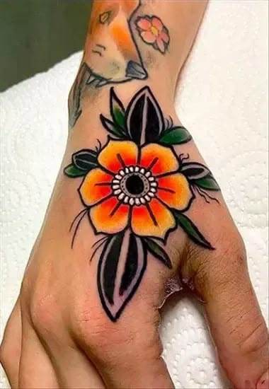 traditional daisy tattoo