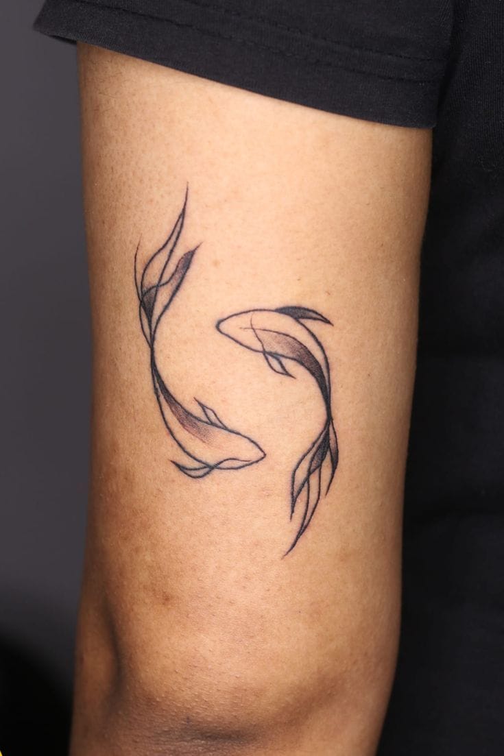 minimalist koi fish tattoo