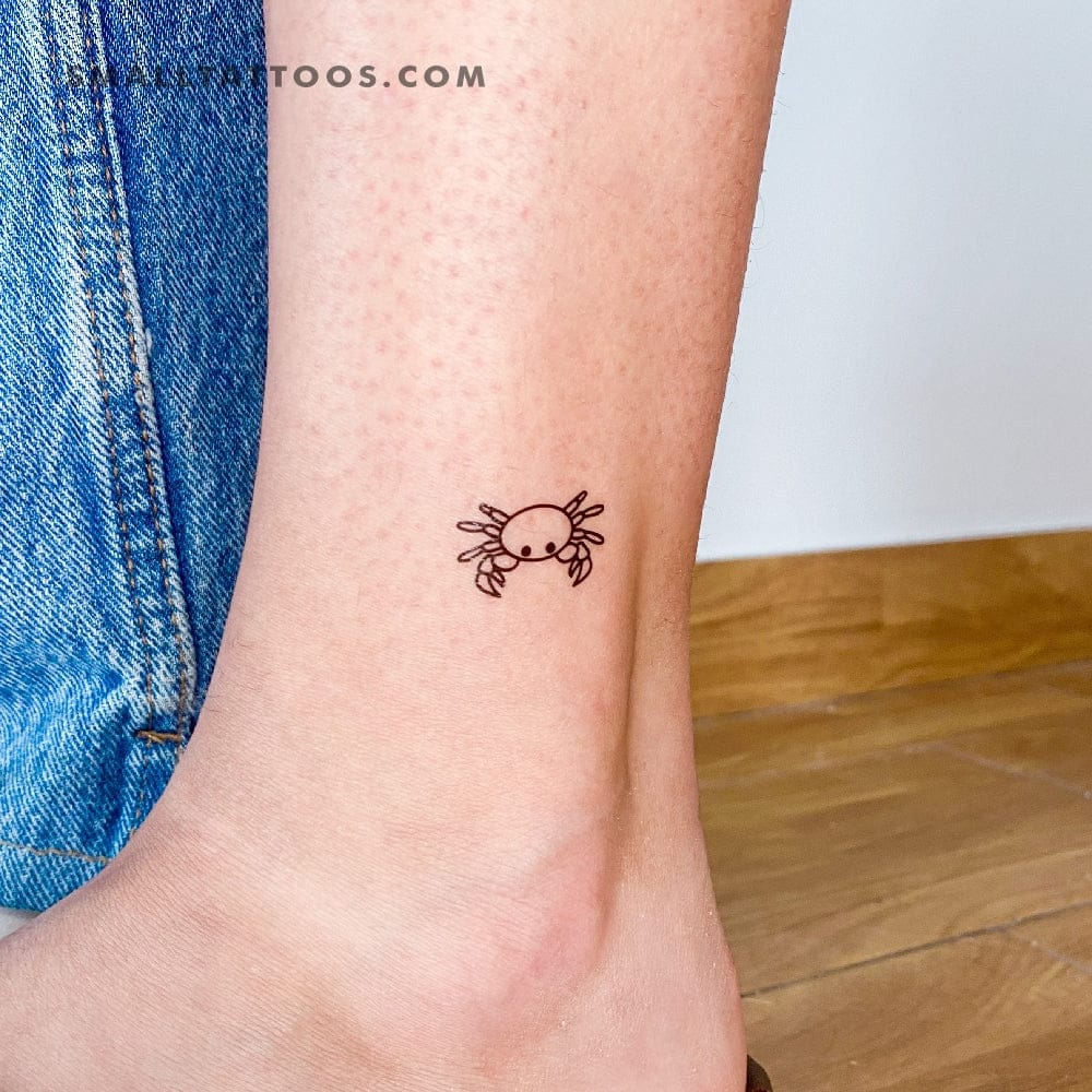 minimalist crab tattoo