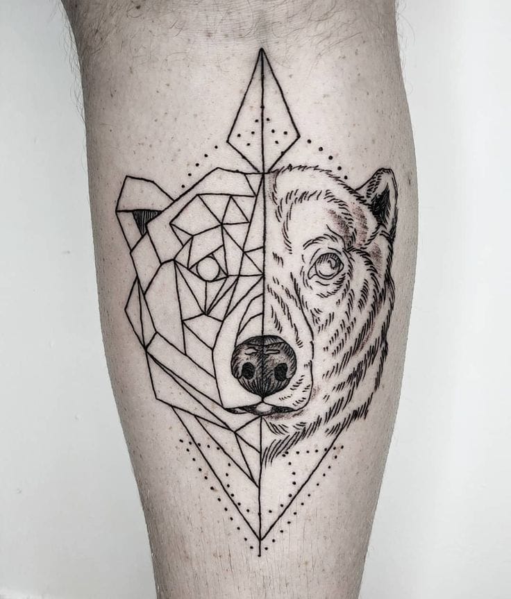 geometric animal tattoo