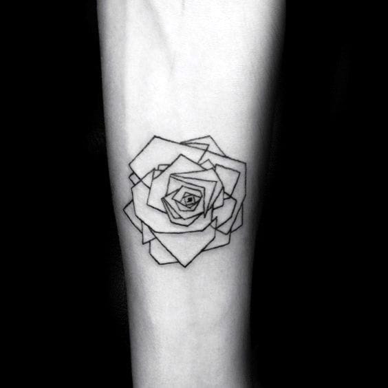 geometric rose tattoo style