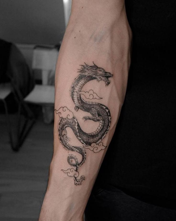 men's inner dragon tattoo