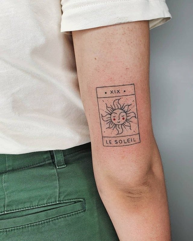 small wrist tarot tattoo