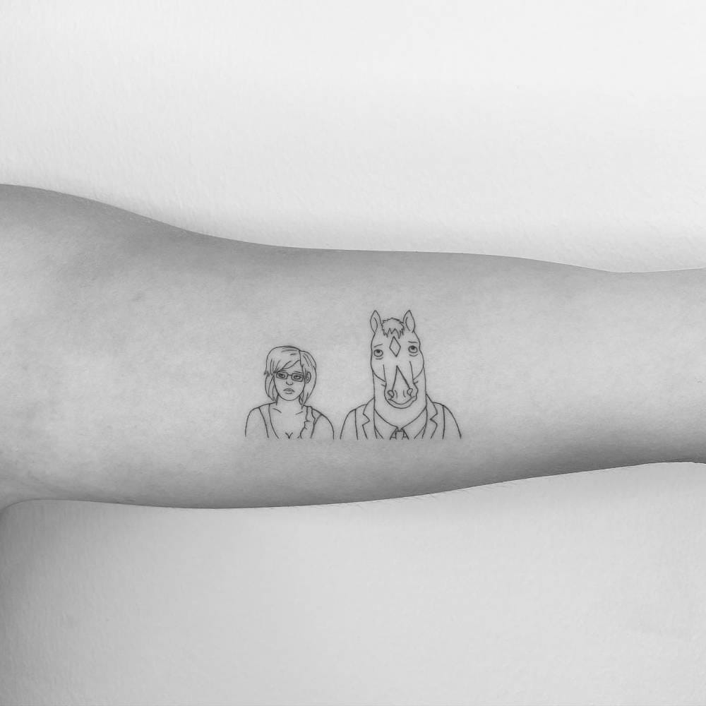 inner arm bojack tattoo