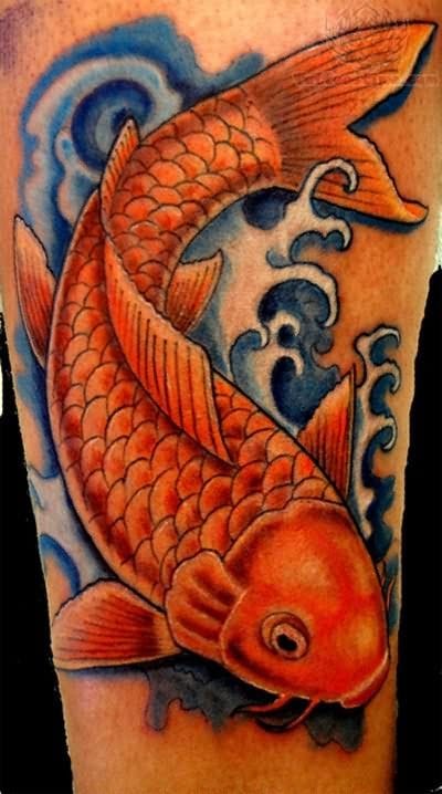 orange koi fish tattoo