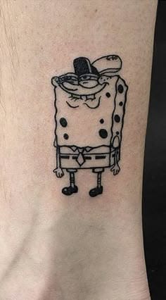 small spongebob tattoo