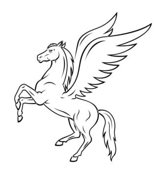 outline pegasus tattoo
