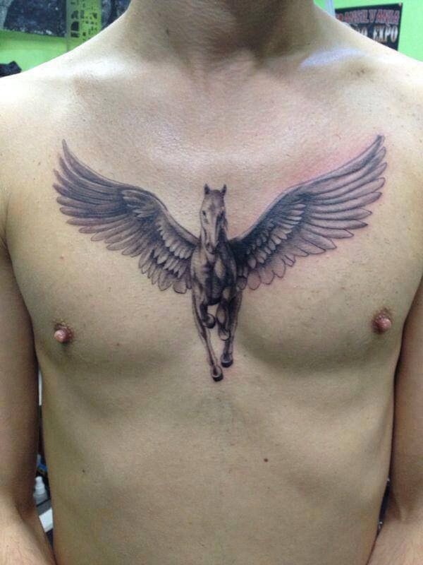 chest pegasus tattoo