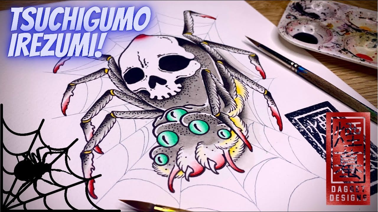 a small Japanese spider tattoo design idea