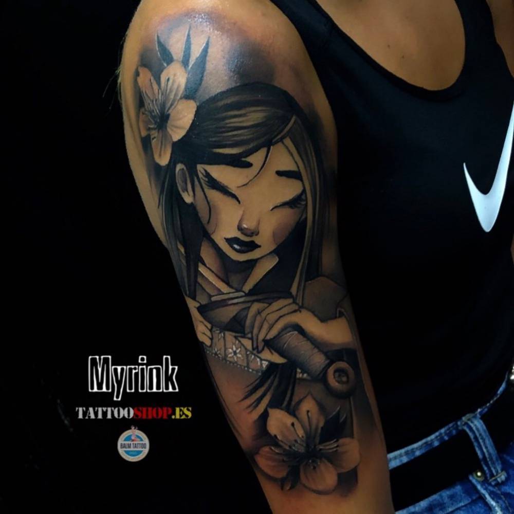 mulan portrait tattoo