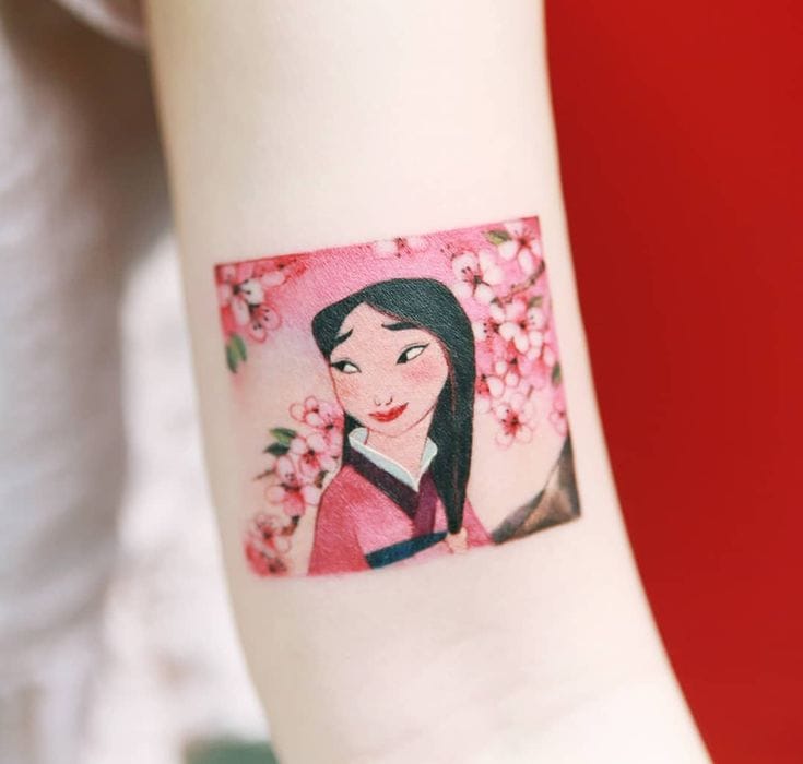 cherry blossom mulan tattoo