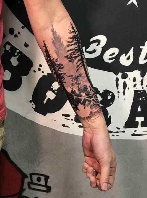 tribal forest tattoo