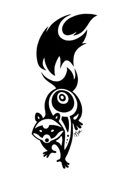 tribal raccoon tattoo