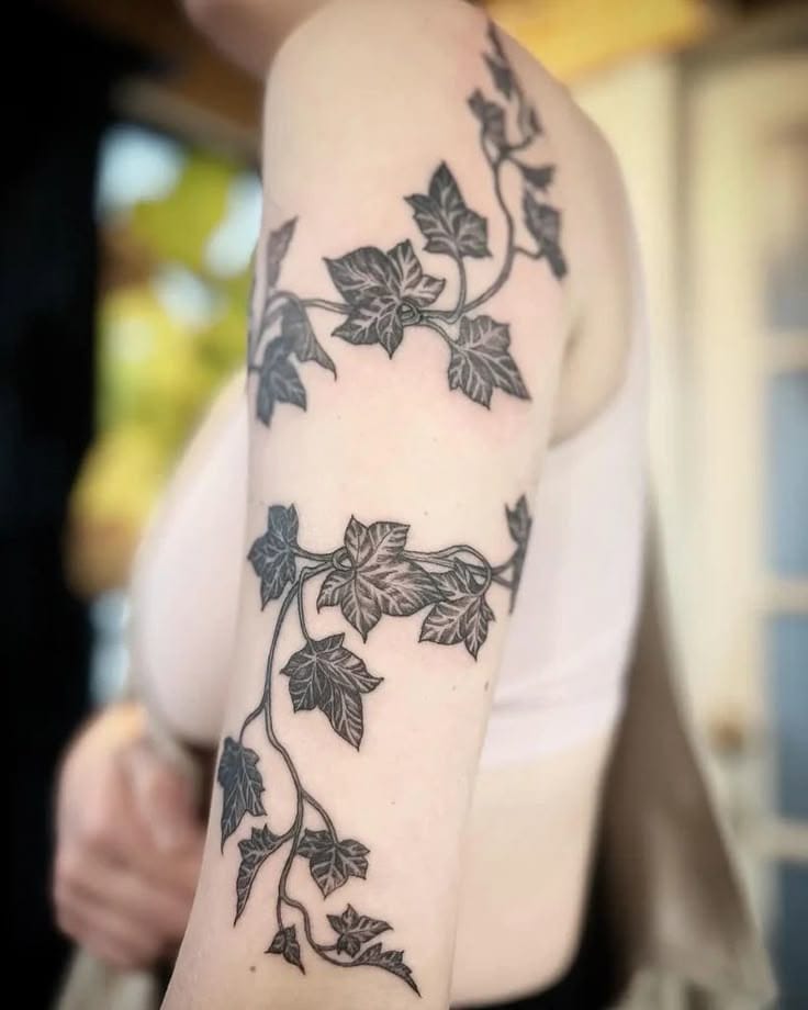floral accent ivy tattoo