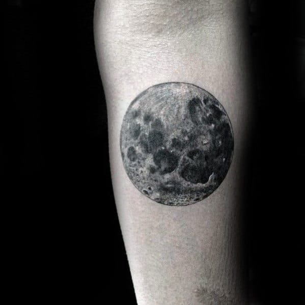 realistic moon tattoo
