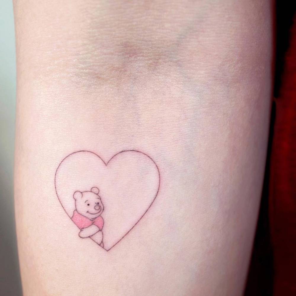 heart pooh tattoo