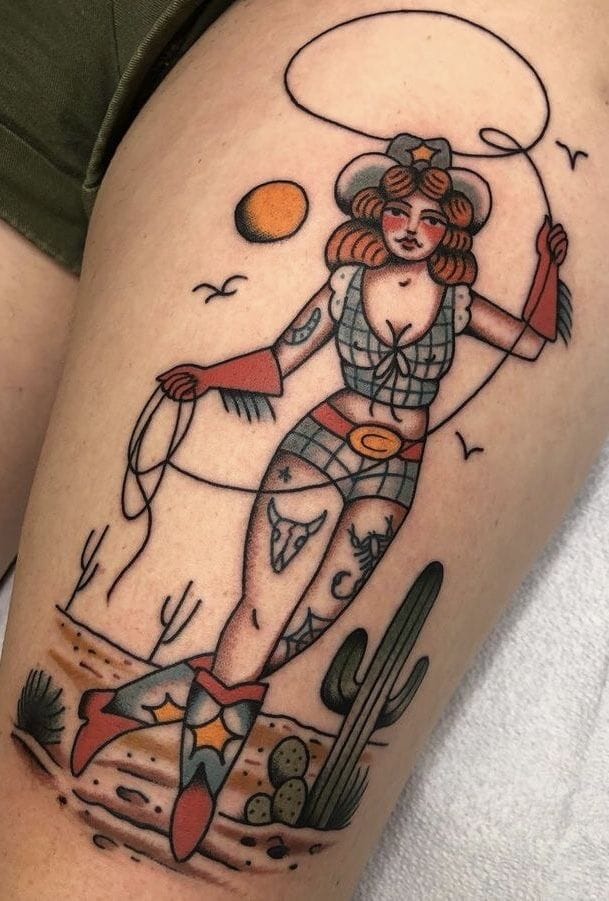 traditional pin-up tattoo