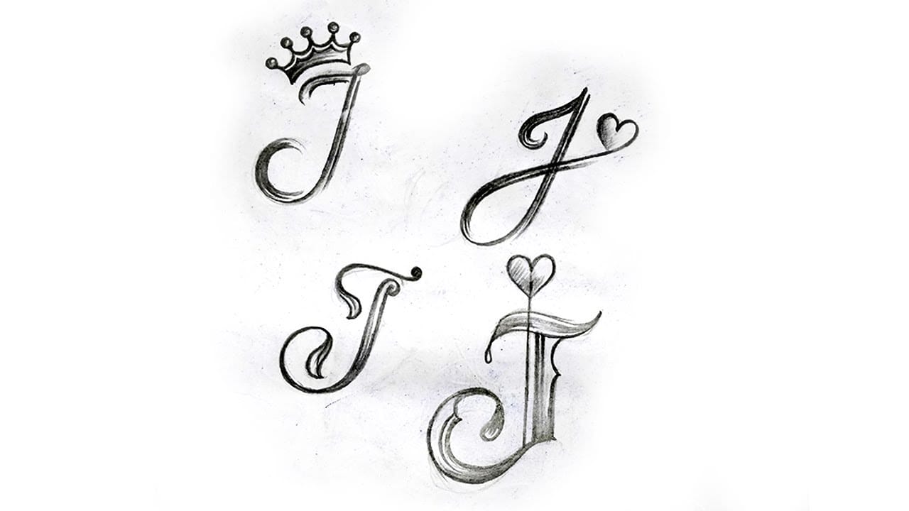 3d style letter j tattoo