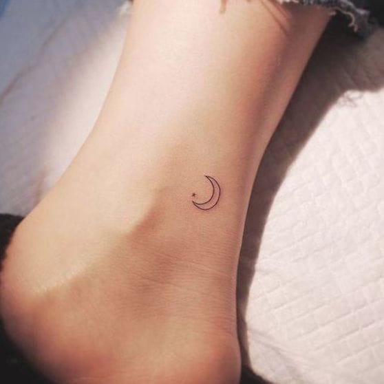 ankle moon tattoo