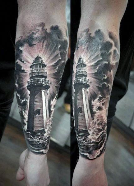 realistic cloud sleeve tattoo