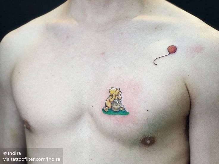 chest pooh tattoo